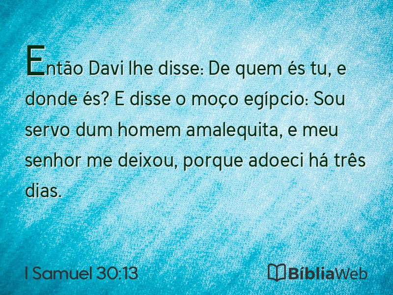 I Samuel 30:13 em imagem para compartilhar