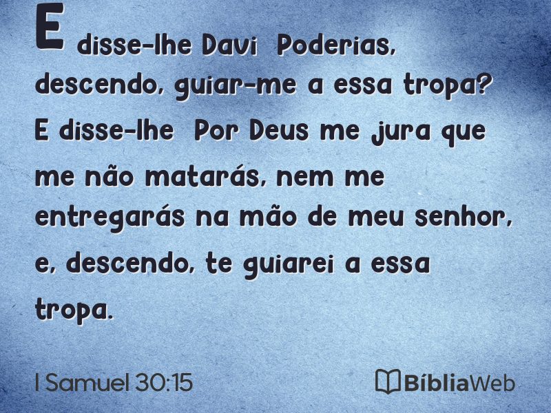 I Samuel 30:15 em imagem para compartilhar