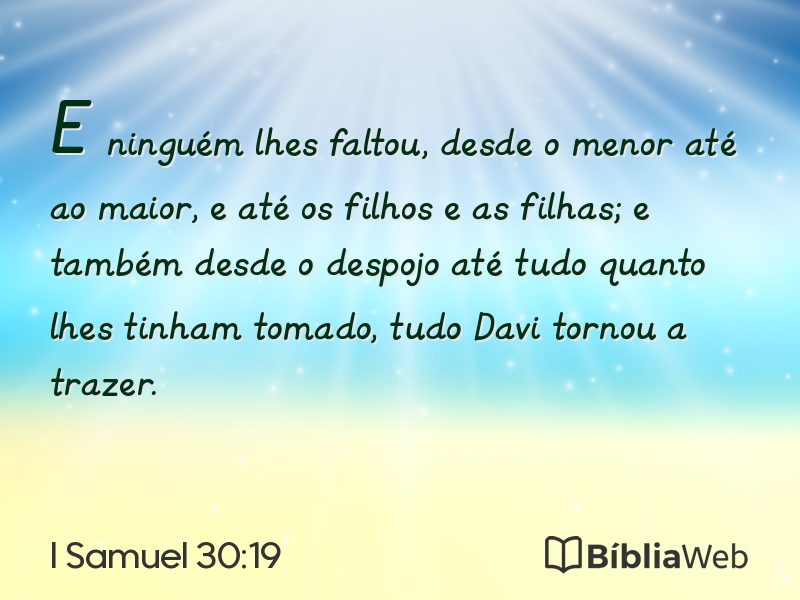 I Samuel 30:19 em imagem para compartilhar