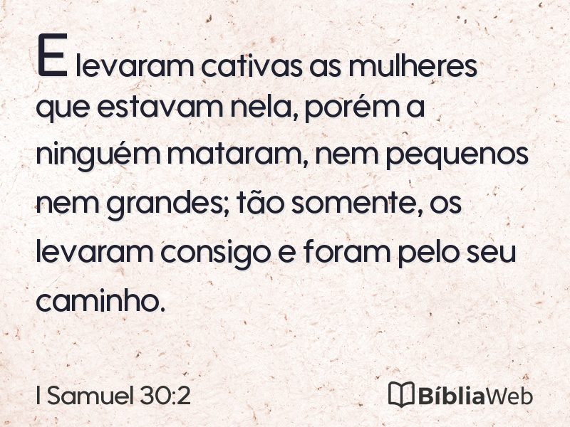 I Samuel 30:2 em imagem para compartilhar