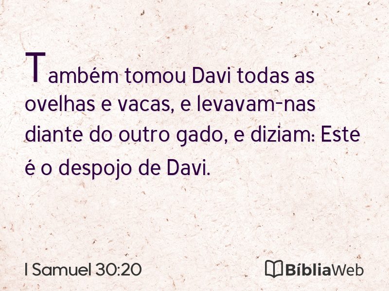 I Samuel 30:20 em imagem para compartilhar