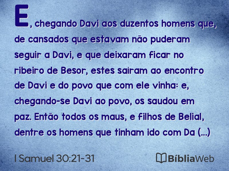 I Samuel 30:21-31 em imagem para compartilhar