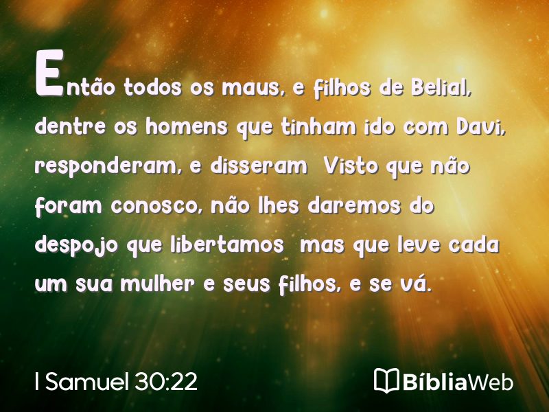 I Samuel 30:22 em imagem para compartilhar