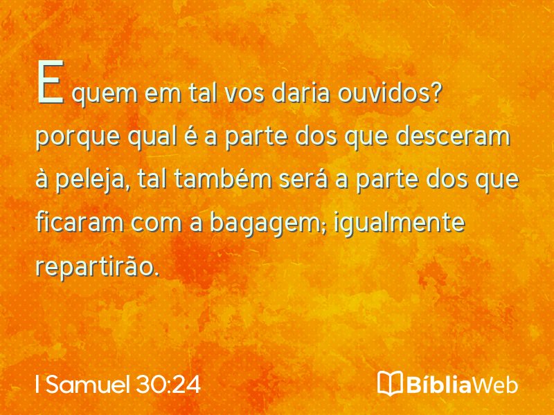 I Samuel 30:24 em imagem para compartilhar