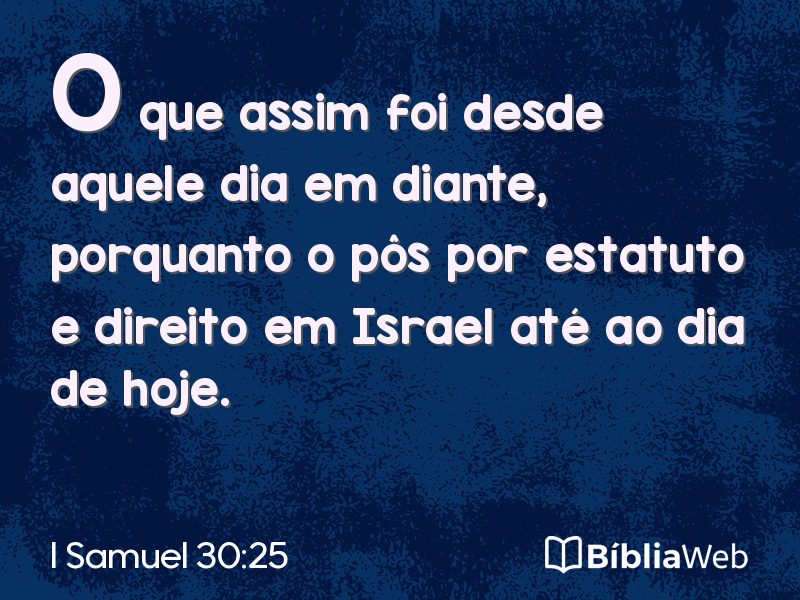 I Samuel 30:25 em imagem para compartilhar