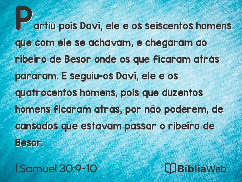 I Samuel 30:9-10 em imagem para compartilhar