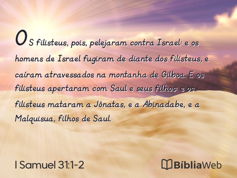 I Samuel 31:1-2 em imagem para compartilhar
