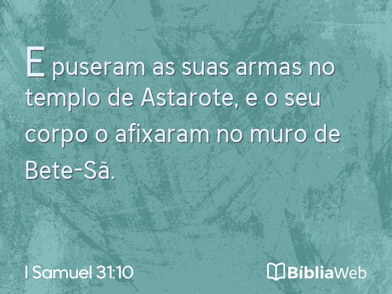 I Samuel 31:10 em imagem para compartilhar