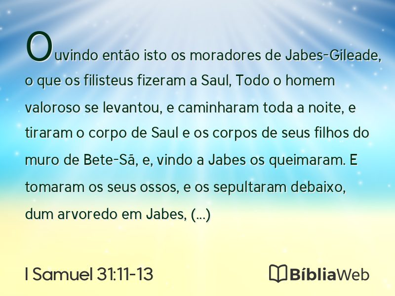 I Samuel 31:11-13 em imagem para compartilhar