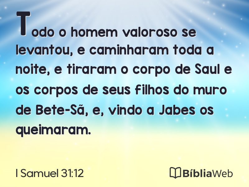I Samuel 31:12 em imagem para compartilhar