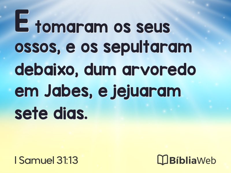 I Samuel 31:13 em imagem para compartilhar