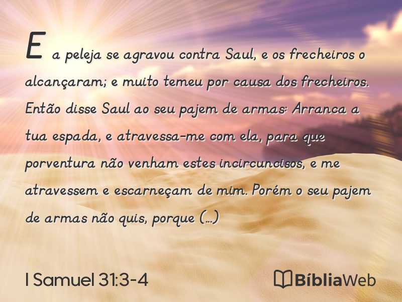 I Samuel 31:3-4 em imagem para compartilhar