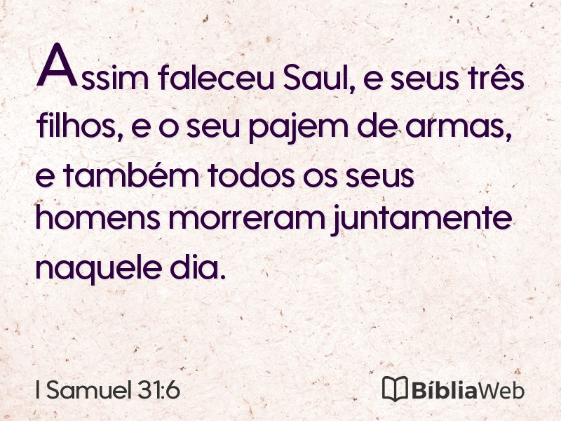 I Samuel 31:6 em imagem para compartilhar