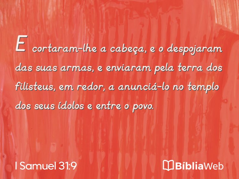 I Samuel 31:9 em imagem para compartilhar