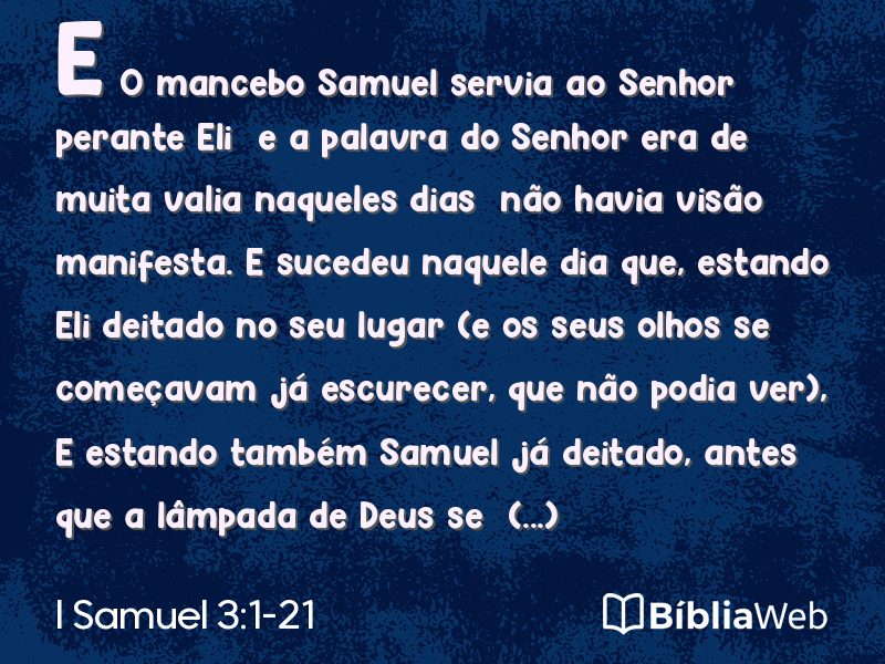 I Samuel 3:1-21 em imagem para compartilhar