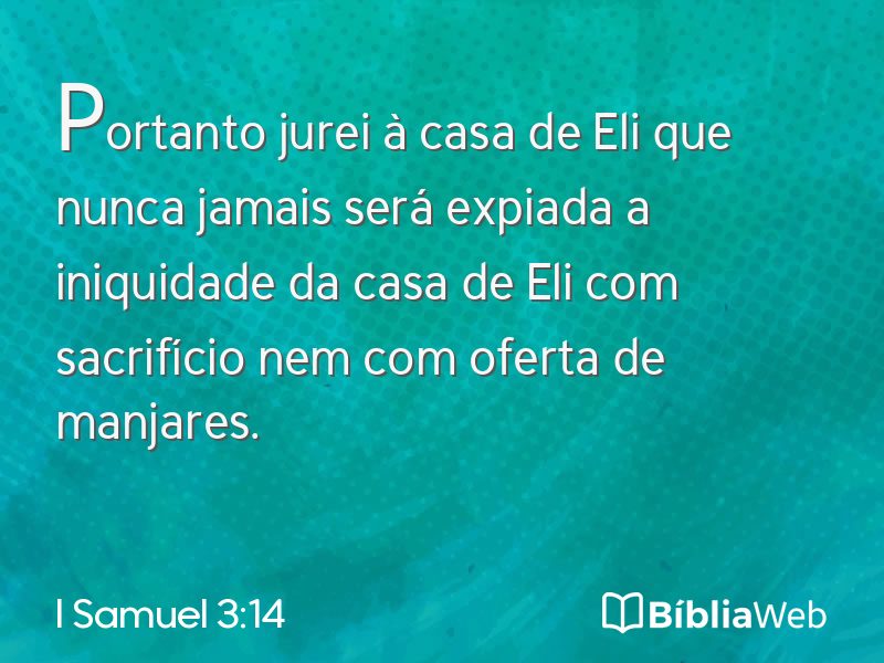 I Samuel 3:14 em imagem para compartilhar