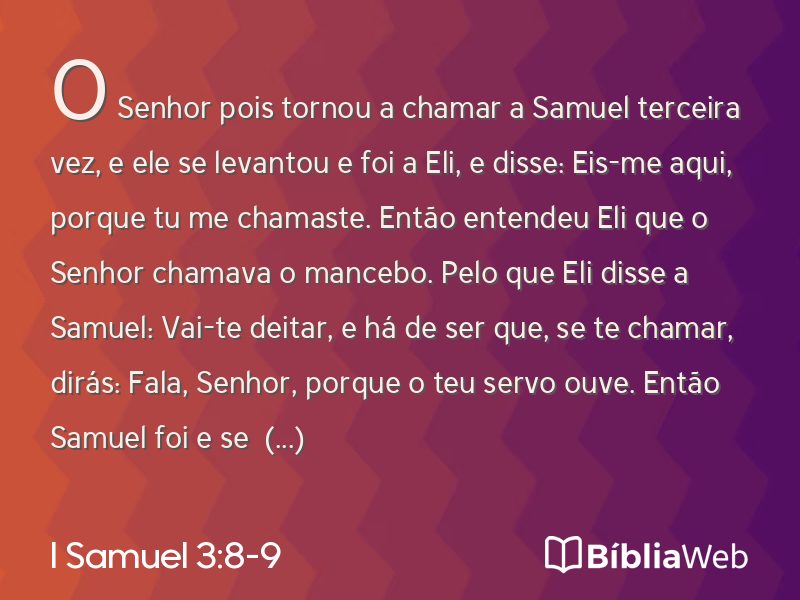 I Samuel 3:8-9 em imagem para compartilhar
