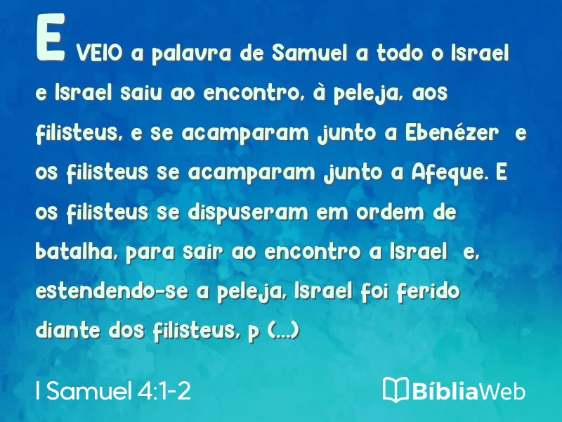 I Samuel 4:1-2 em imagem para compartilhar