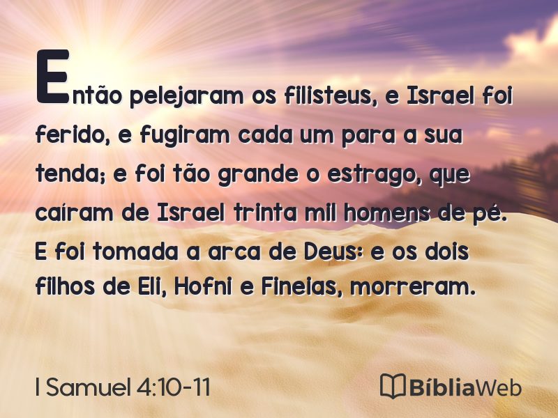 I Samuel 4:10-11 em imagem para compartilhar