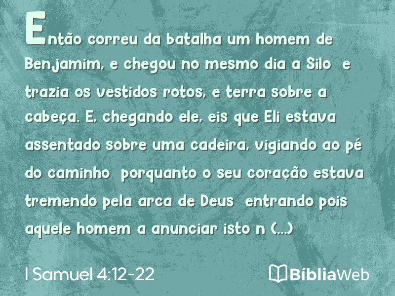I Samuel 4:12-22 em imagem para compartilhar