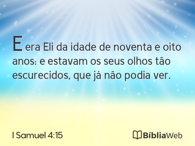 I Samuel 4:15 em imagem para compartilhar