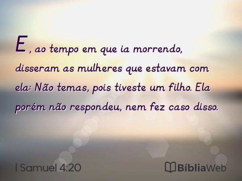 I Samuel 4:20 em imagem para compartilhar