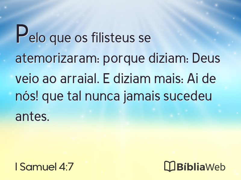 I Samuel 4:7 em imagem para compartilhar