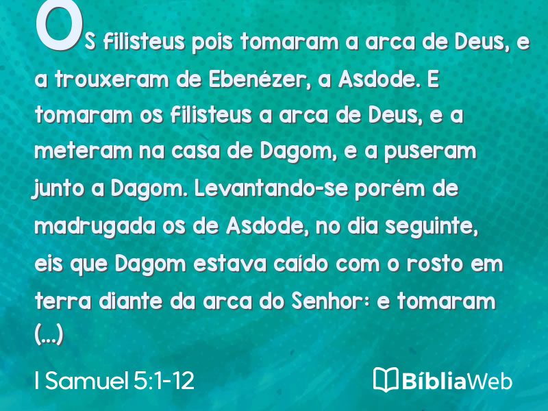 I Samuel 5:1-12 em imagem para compartilhar