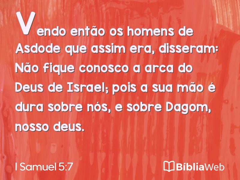 I Samuel 5:7 em imagem para compartilhar
