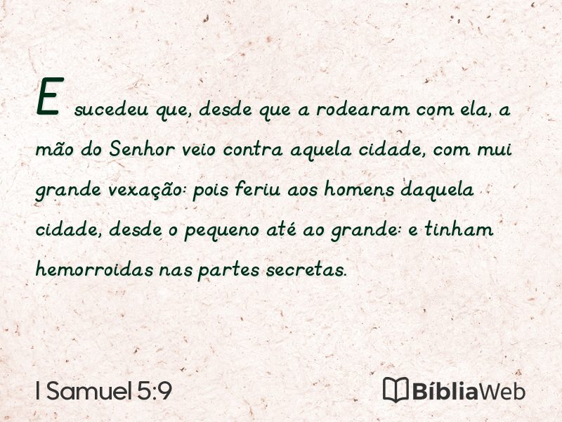 I Samuel 5:9 em imagem para compartilhar