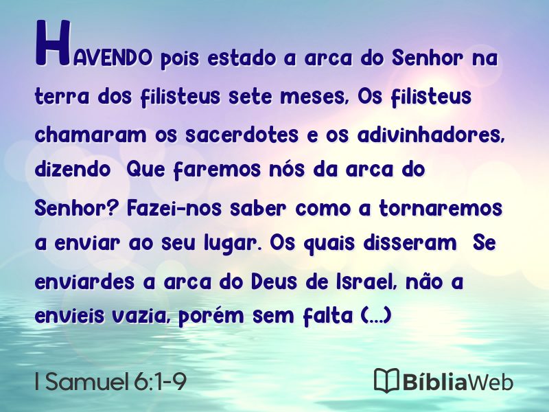 I Samuel 6:1-9 em imagem para compartilhar