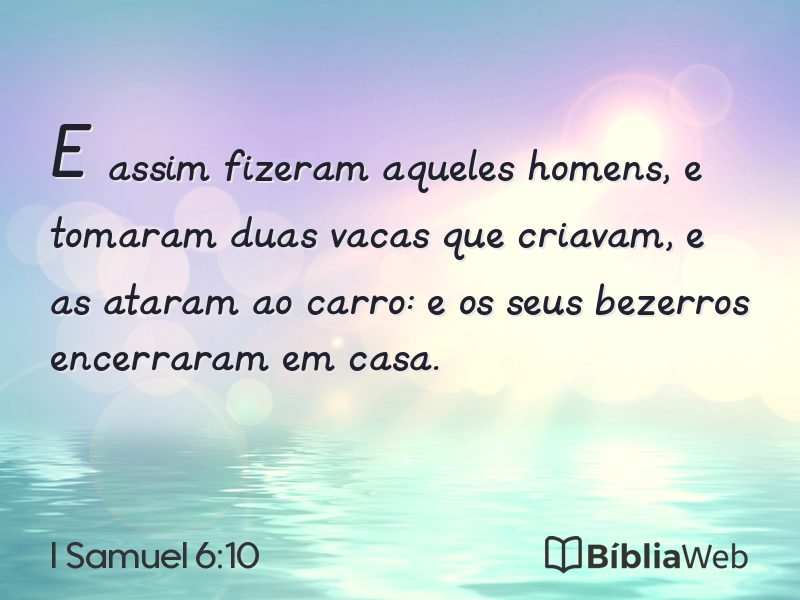 I Samuel 6:10 em imagem para compartilhar