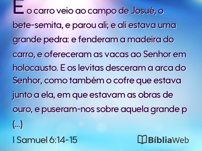 I Samuel 6:14-15 em imagem para compartilhar
