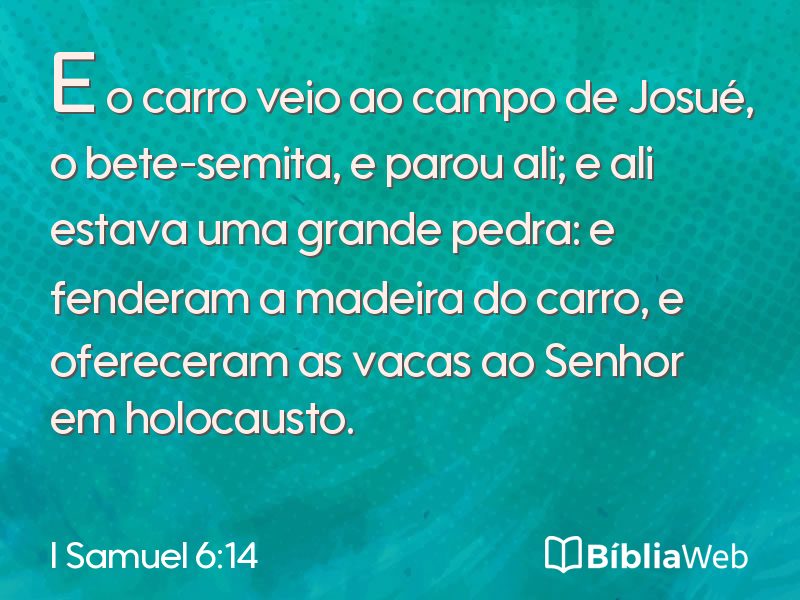 I Samuel 6:14 em imagem para compartilhar