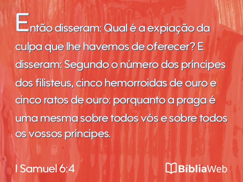 I Samuel 6:4 em imagem para compartilhar