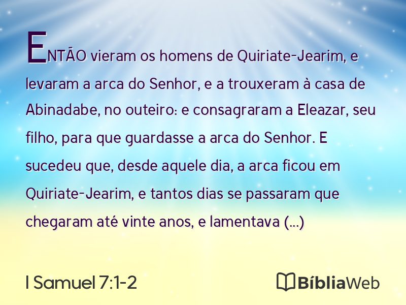 I Samuel 7:1-2 em imagem para compartilhar