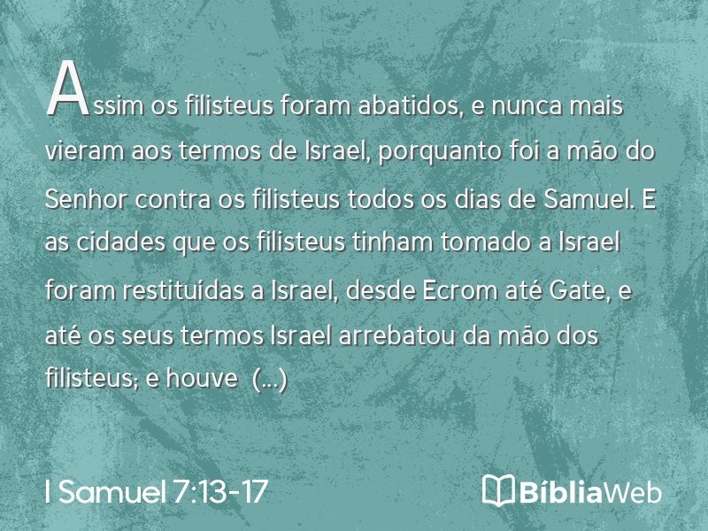 I Samuel 7:13-17 em imagem para compartilhar