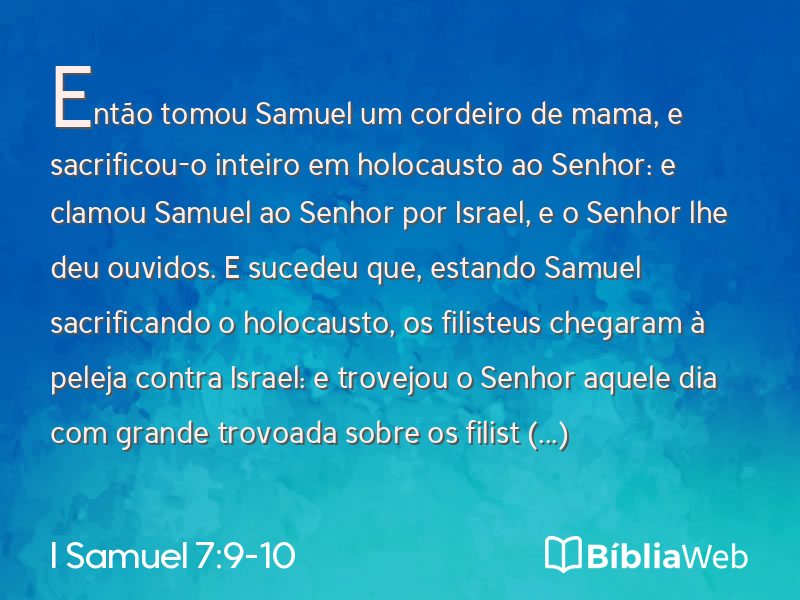 I Samuel 7:9-10 em imagem para compartilhar