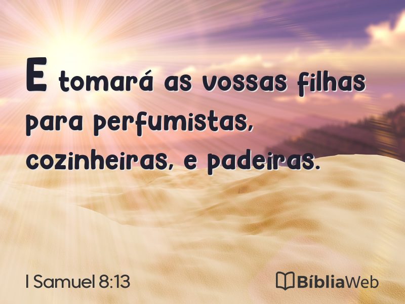 I Samuel 8:13 em imagem para compartilhar