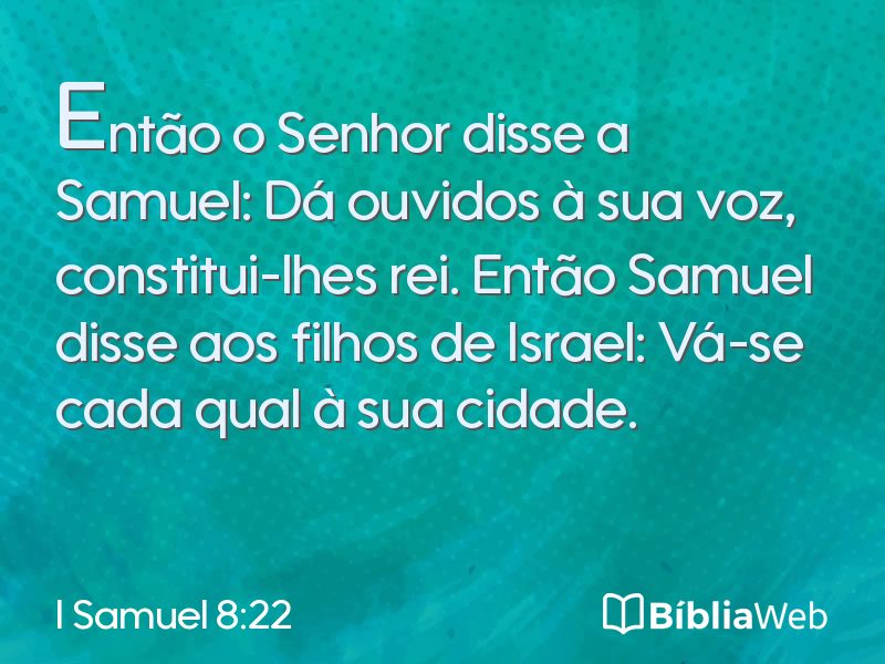 I Samuel 8:22 em imagem para compartilhar