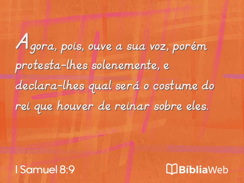I Samuel 8:9 em imagem para compartilhar