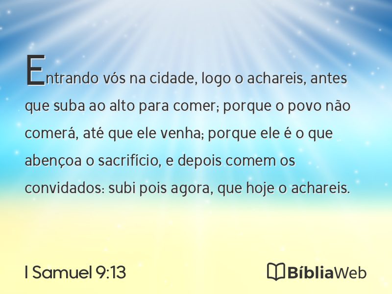 I Samuel 9:13 em imagem para compartilhar
