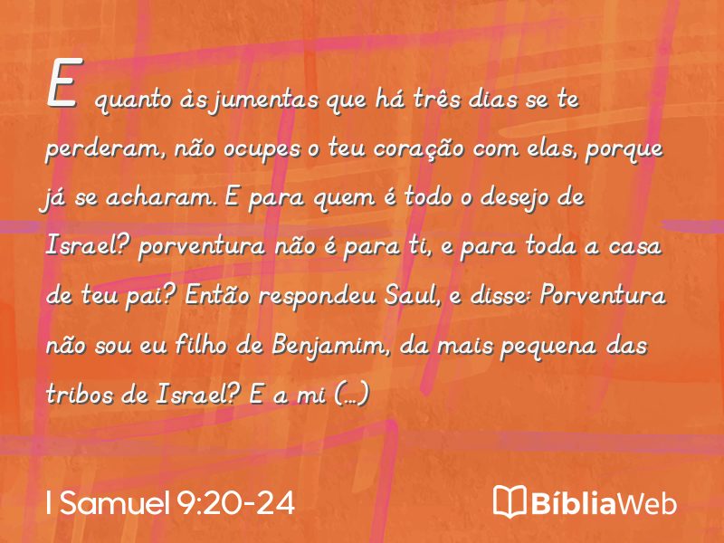 I Samuel 9:20-24 em imagem para compartilhar