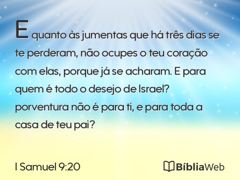 I Samuel 9:20 em imagem para compartilhar