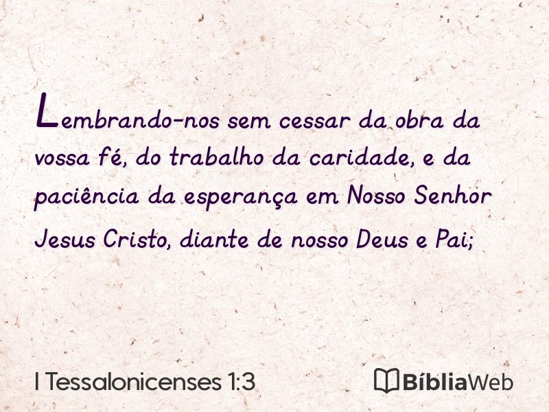 I Tessalonicenses 1:3 em imagem para compartilhar