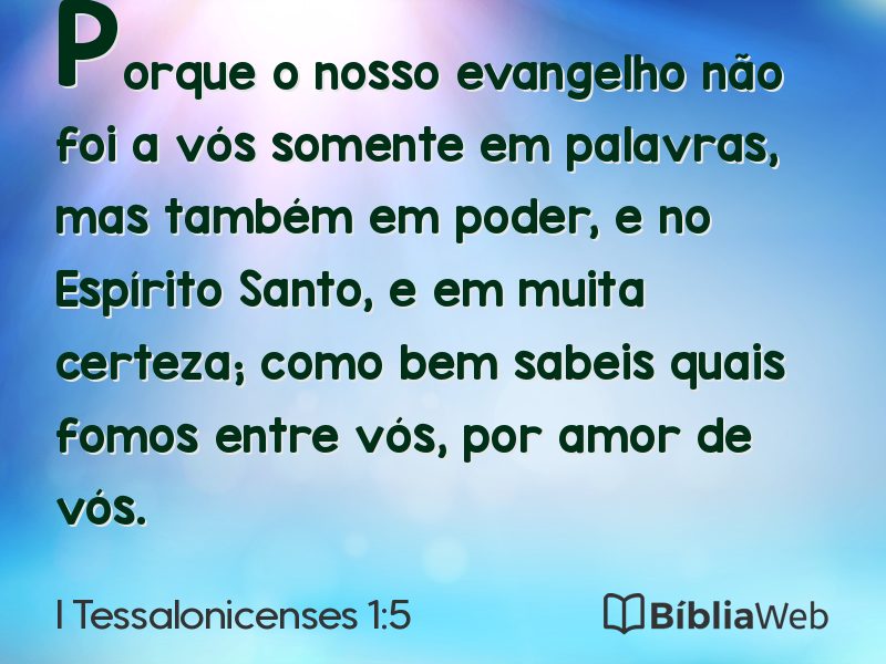 I Tessalonicenses 1:5 em imagem para compartilhar