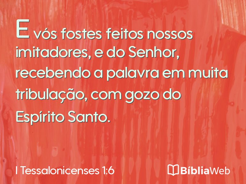 I Tessalonicenses 1:6 em imagem para compartilhar