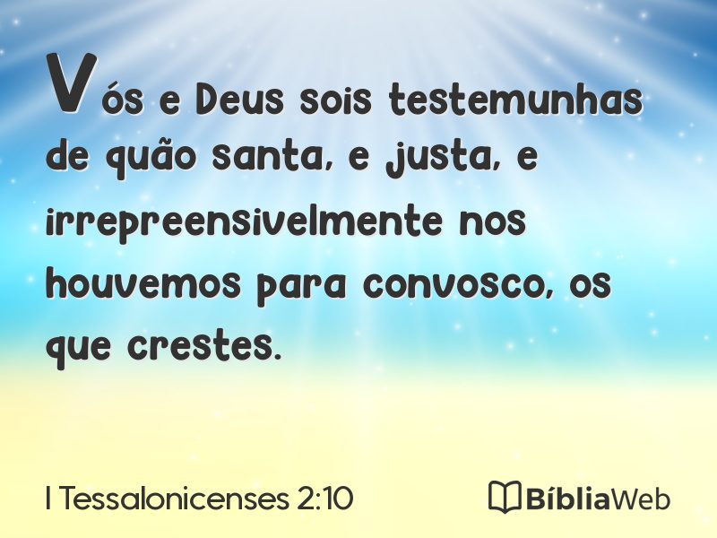 I Tessalonicenses 2:10 em imagem para compartilhar