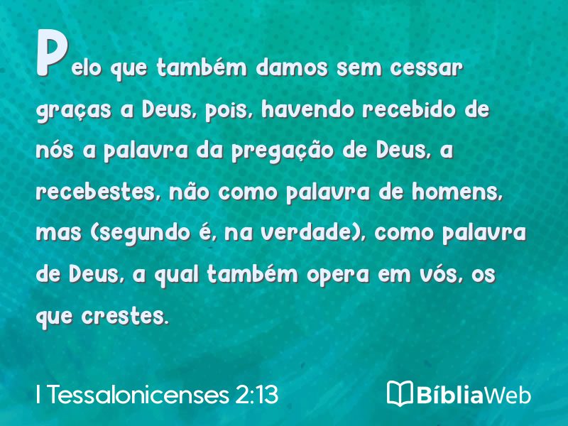 I Tessalonicenses 2:13 em imagem para compartilhar