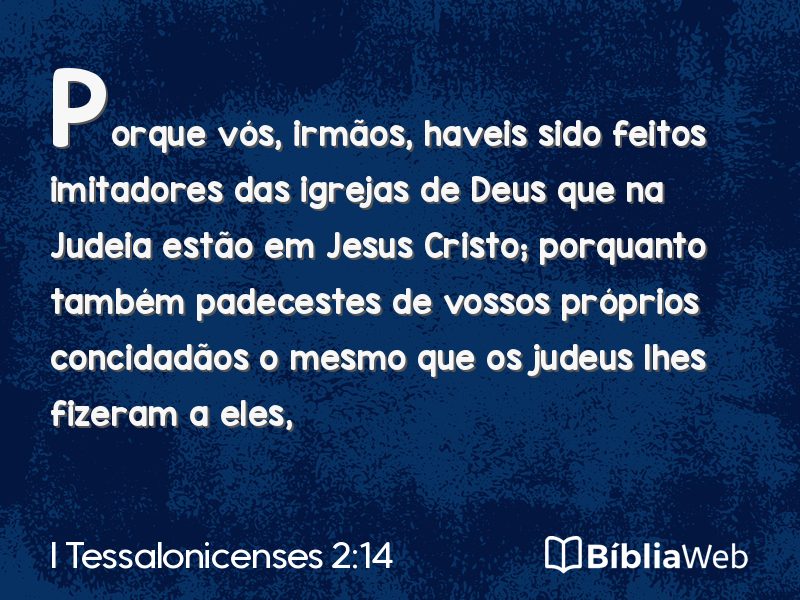 I Tessalonicenses 2:14 em imagem para compartilhar